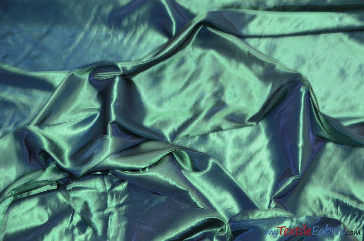 Taffeta Fabric | Two Tone Taffeta Fabric | Non Stretch Taffeta | 60" Wide | Multiple Solid Colors | Continuous Yards | Fabric mytextilefabric Yards Seafoam