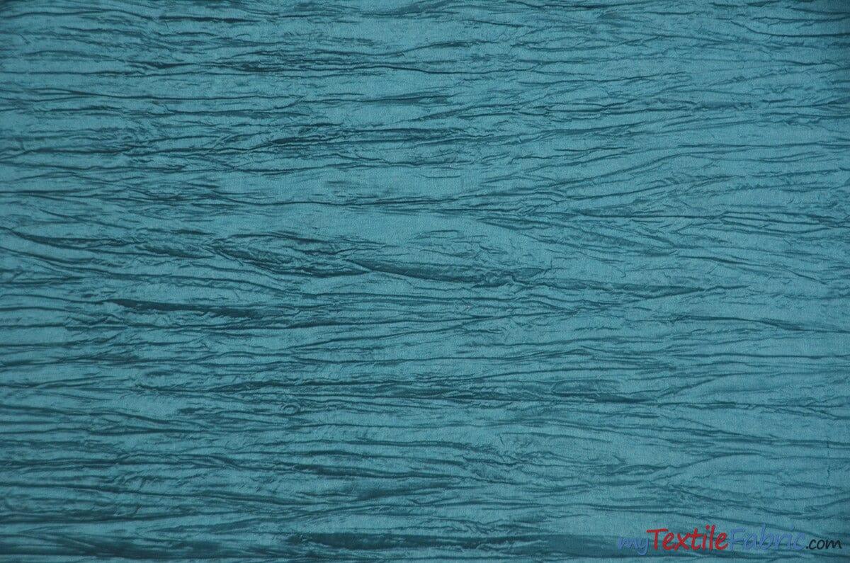 Crease Taffeta Fabric | Crush Taffeta | 52" Wide | Continuous Yards | Multiple Colors | Fabric mytextilefabric Yards Seafoam