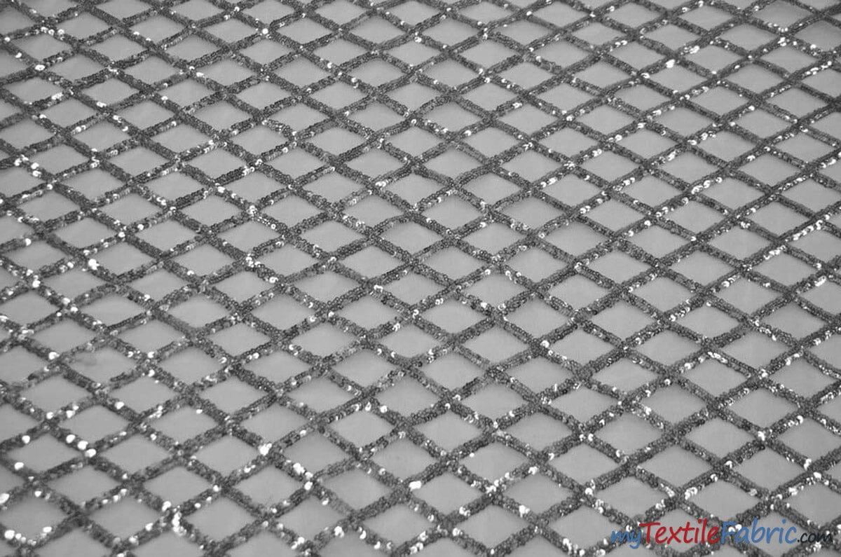 Luxury Glitz Sequins Lace Fabric | Bridal Lace Fabric | 54" Wide | Multiple Colors | Sequins Fabric by the Yard | Fabric mytextilefabric Yards Silver