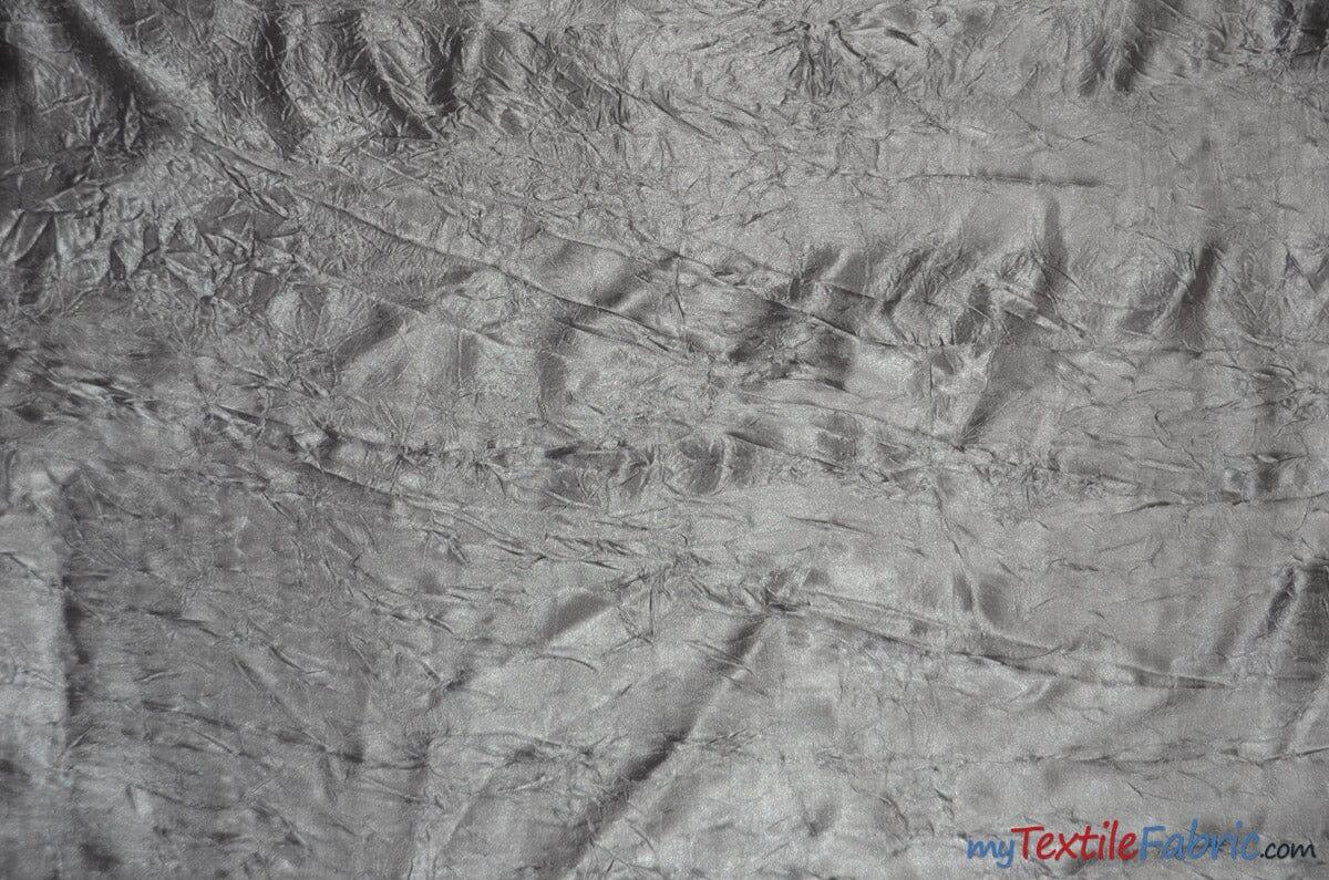 Silky Crush Satin | Crush Charmeuse Bichon Satin | 54" Wide | Continuous Yards | Multiple Colors | Fabric mytextilefabric Yards Silver