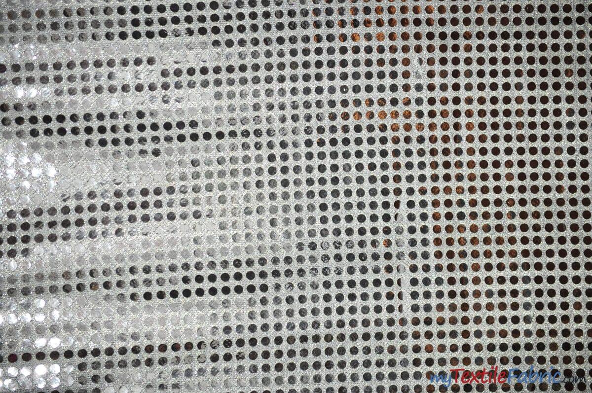 Confetti Dot Sequins Fabric | 6mm Sequins Fabric | 45" Wide | Glued 6mm Sequins Fabric | Costume Cosplay Fashion Decoration | Fabric mytextilefabric Yards Silver