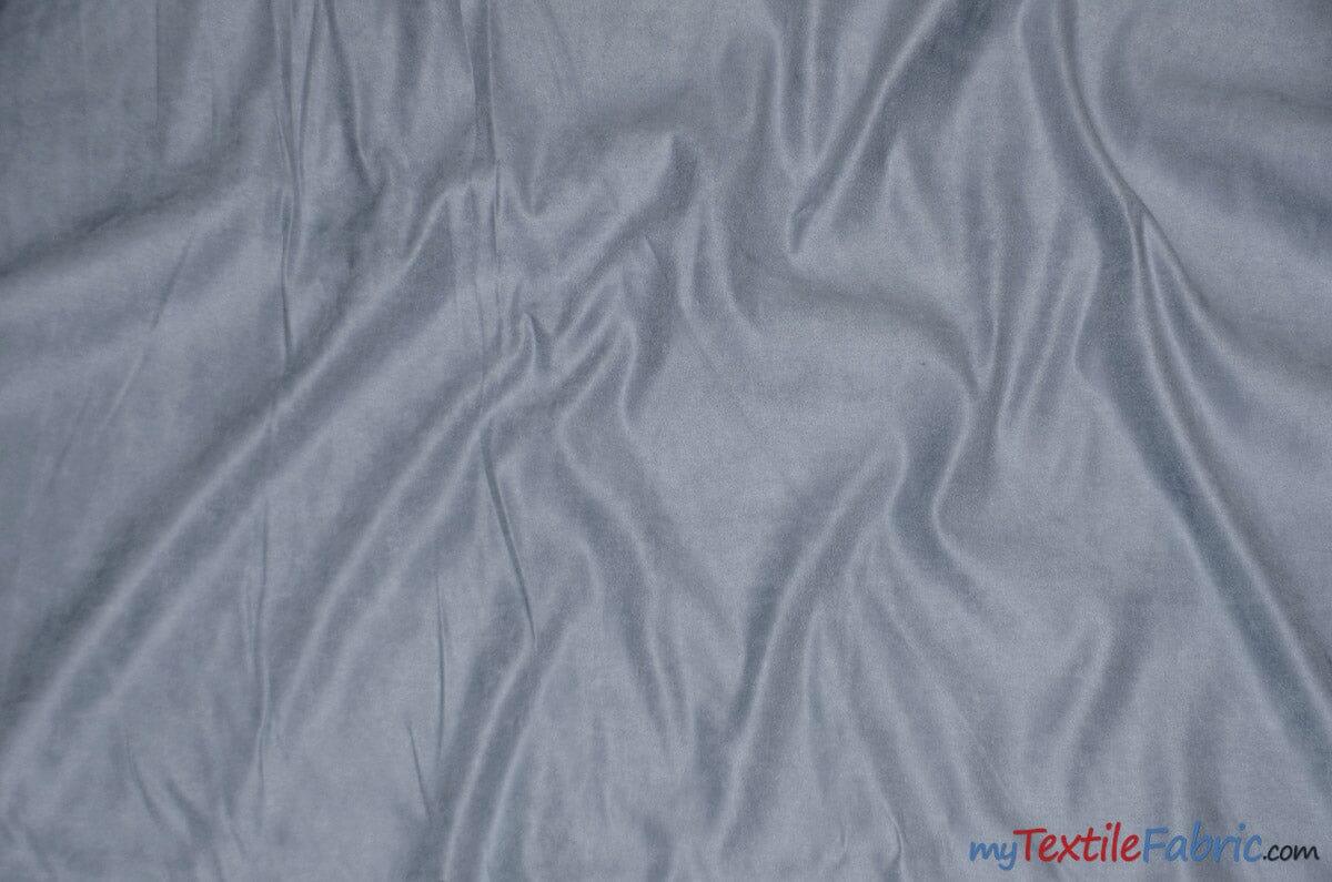 Suede Fabric | Microsuede | 40 Colors | 60" Wide | Faux Suede | Upholstery Weight, Tablecloth, Bags, Pouches, Cosplay, Costume | Continuous Yards | Fabric mytextilefabric Yards Silver