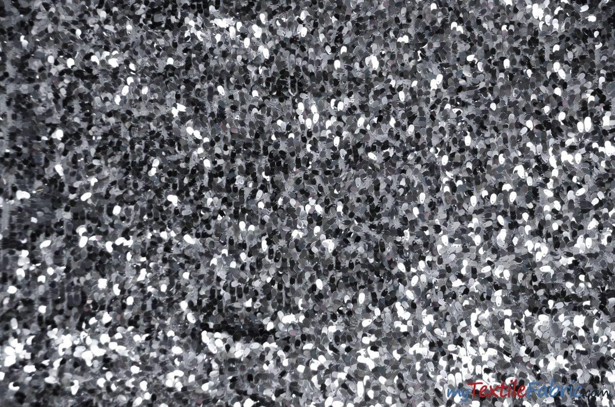 Tear Drop Sequins Fabric | Hanging Sequins on Mesh Fabric | 52" Wide | Gold, Silver, Blush Pink | Fabric mytextilefabric Yards Silver