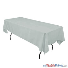 Load image into Gallery viewer, 60&quot; x 108&quot; Banquet Polyester Tablecloth | Sold By Piece or Wholesale Box | Fabric mytextilefabric By Piece Silver 
