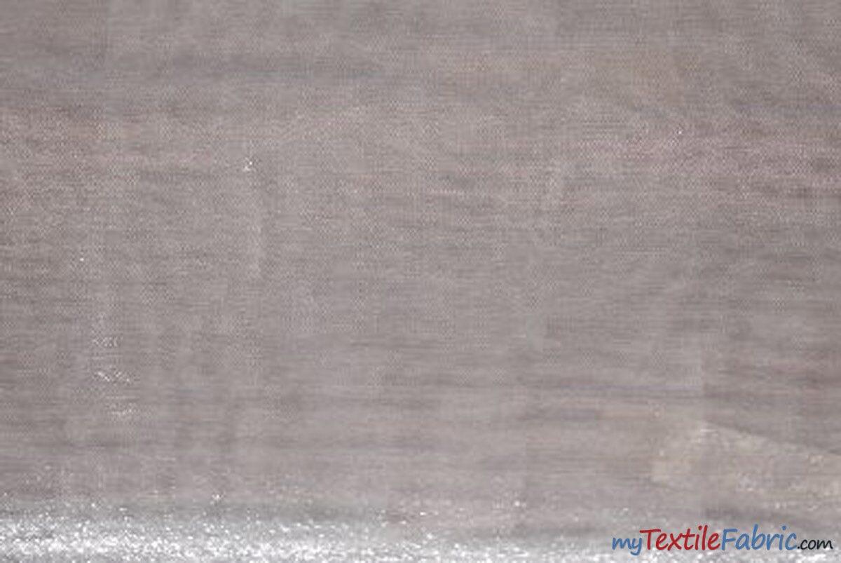 Crystal Organza Fabric | Sparkle Sheer Organza | 60" Wide | Continuous Yards | Multiple Colors | Fabric mytextilefabric Yards Silver