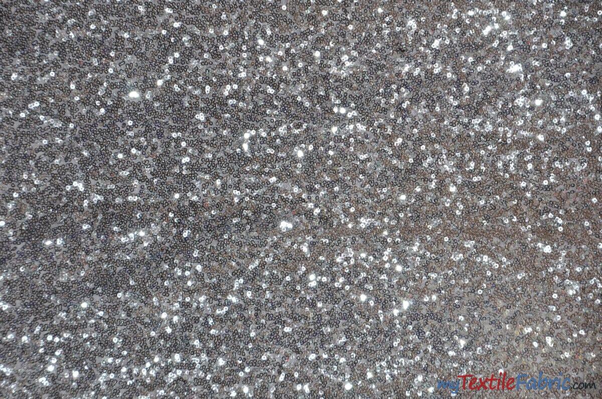 Glitz Mesh Sequins Fabric | 3mm Glitter Sequins | 52" Wide | Multiple Colors | Fabric mytextilefabric Yards Silver Shiny