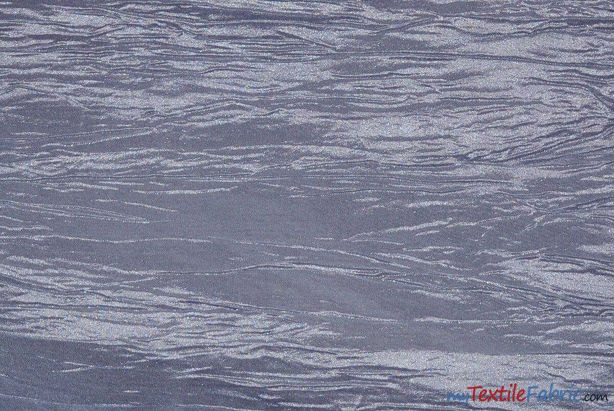 Crease Taffeta Fabric | Crush Taffeta | 52" Wide | Continuous Yards | Multiple Colors | Fabric mytextilefabric Yards Silver