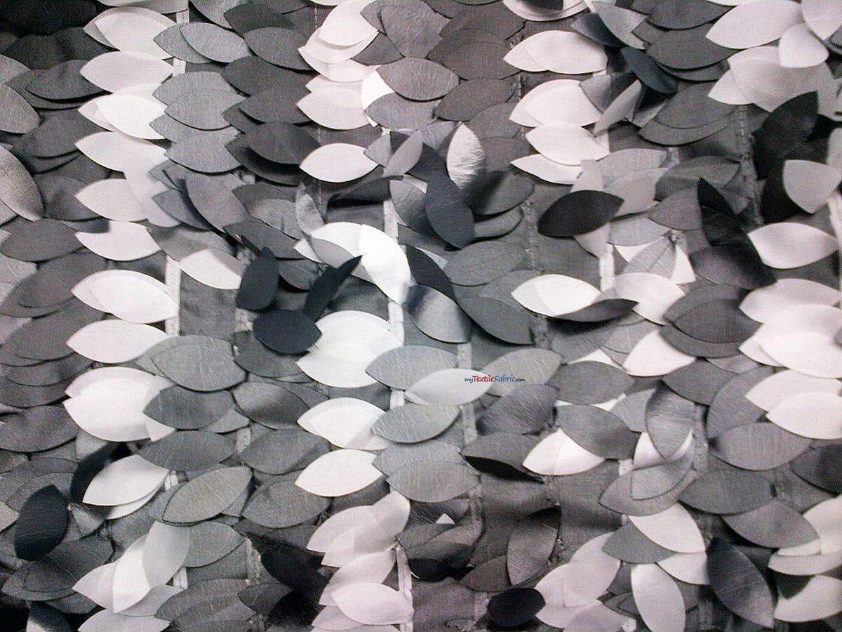 Leaf Taffeta | Hanging Leaf Taffeta | 57" Wide | Multiple Colors Available | Fabric mytextilefabric Yards Silver