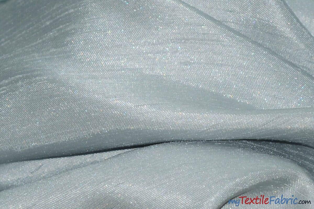 Shantung Satin Fabric | Satin Dupioni Silk Fabric | 60" Wide | Multiple Colors | Continuous Yards | Fabric mytextilefabric Yards Silver