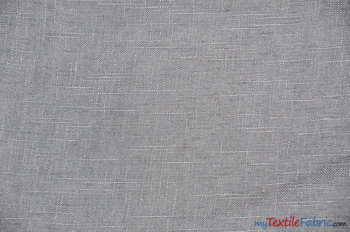 Extra Wide Faux Sheer Linen | Imitation Sheer Linen for Drapery | 108" Wide | Multiple Colors | Fabric mytextilefabric Yards Silver