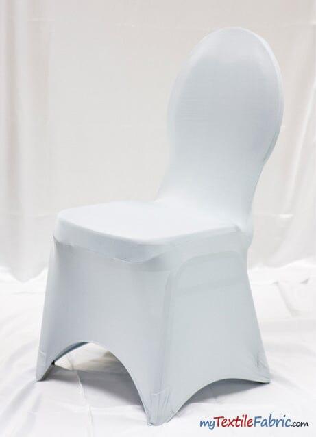 Spandex Chair Cover For Banquet Chairs | Chair Cover for Wedding, Event, Ballroom | Stretch Chair Cover | Multiple Colors | Fabric mytextilefabric By Piece Silver