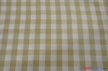 Load image into Gallery viewer, Gingham Checkered Fabric | Polyester Picnic Checkers | 1&quot; x 1&quot; | 60&quot; Wide | Tablecloths, Curtains, Drapery, Events, Apparel | Fabric mytextilefabric Bolts Stone White 
