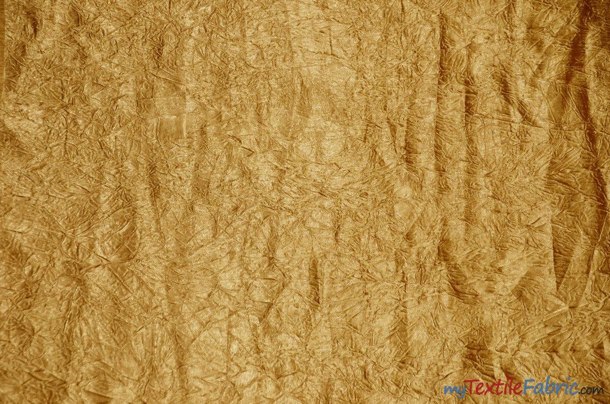Silky Crush Satin | Crush Charmeuse Bichon Satin | 54" Wide | Continuous Yards | Multiple Colors | Fabric mytextilefabric Yards Sunset Gold