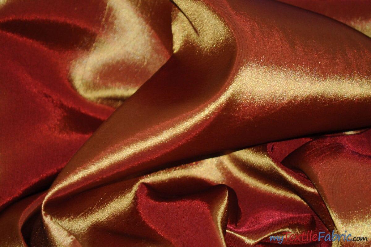Taffeta Fabric | Two Tone Taffeta Fabric | Non Stretch Taffeta | 60" Wide | Multiple Solid Colors | Continuous Yards | Fabric mytextilefabric Yards Sunset Orange