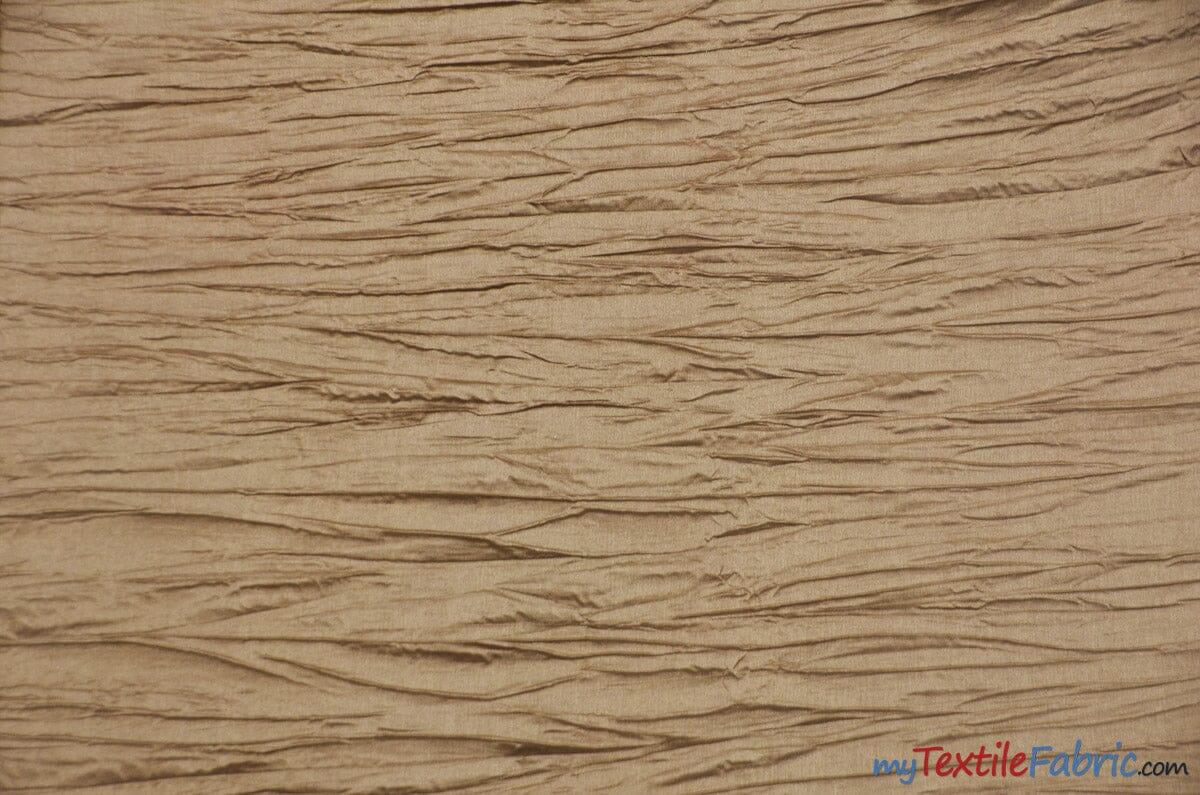Crease Taffeta Fabric | Crush Taffeta | 52" Wide | Continuous Yards | Multiple Colors | Fabric mytextilefabric Yards Taupe