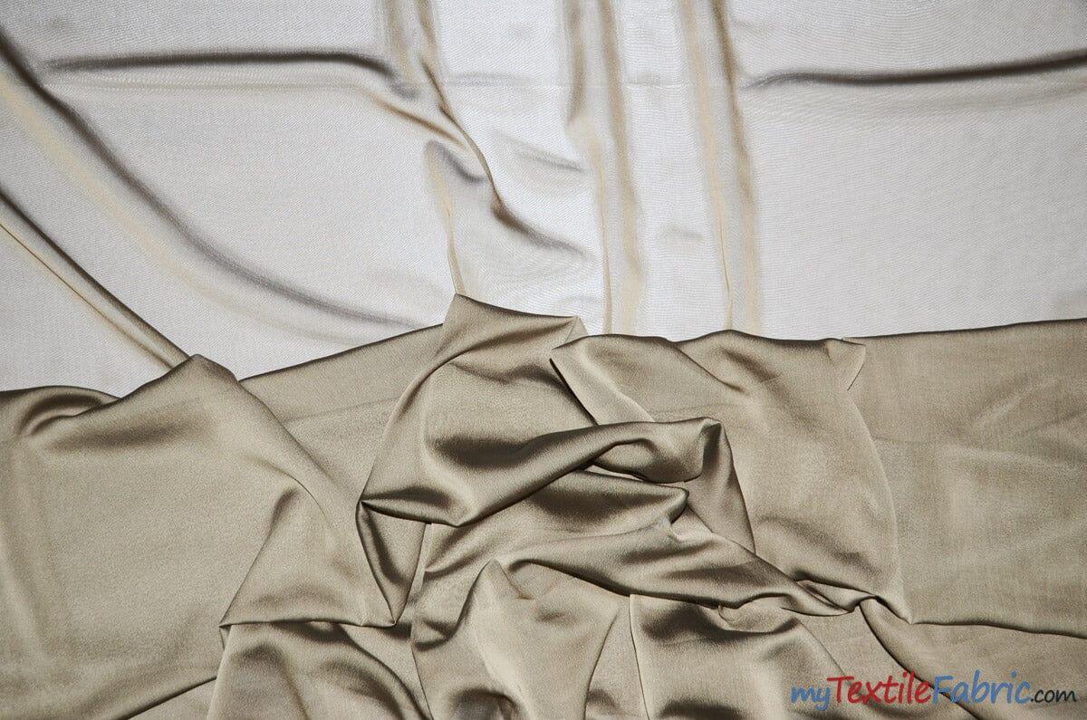 Two Tone Chiffon Fabric | Iridescent Chiffon Fabric | 60" Wide | Clean Edge | Multiple Colors | Continuous Yards | Fabric mytextilefabric Yards Taupe