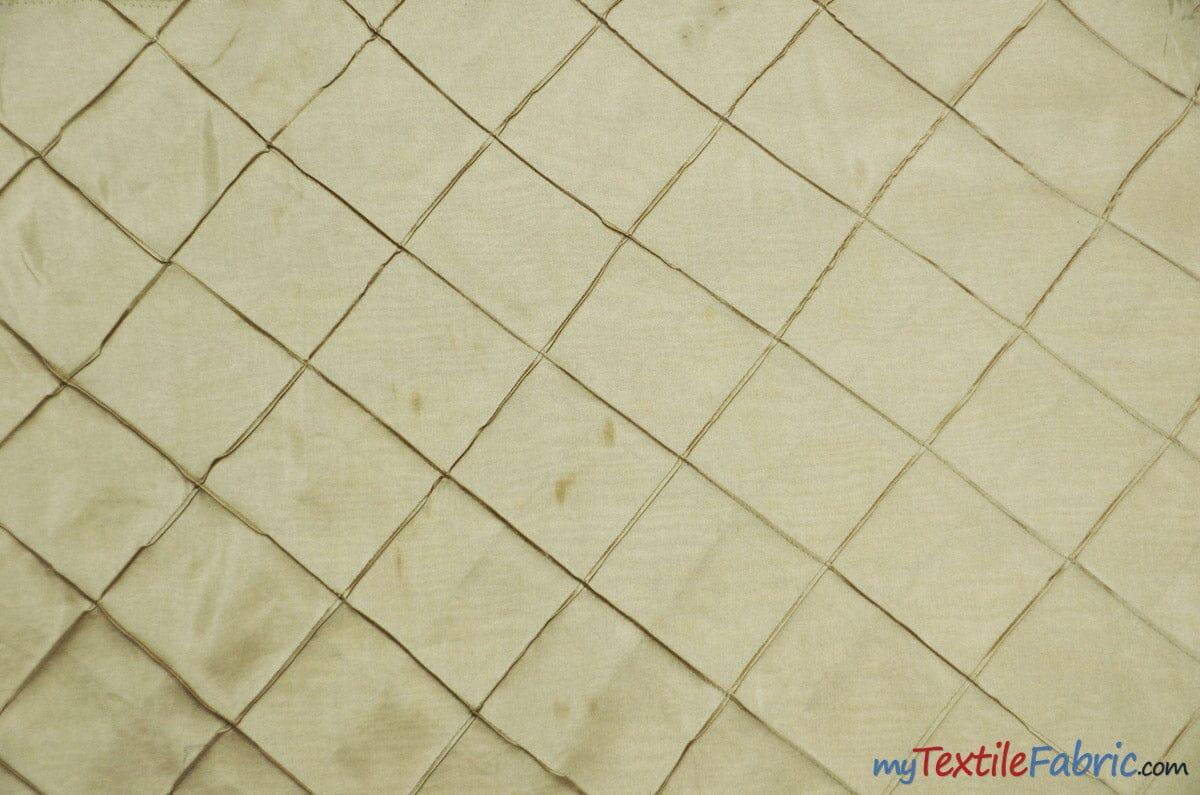Taffeta Pintuck Fabric | 4"x4" Diamond | Diamond Taffeta Fabric | 58" Wide | Multiple Colors | Continuous Yards | Fabric mytextilefabric Yards Taupe