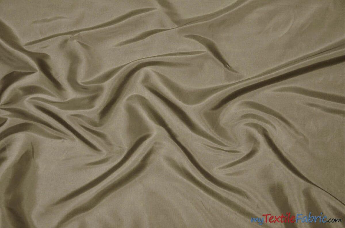 Taffeta Fabric | Two Tone Taffeta Fabric | Non Stretch Taffeta | 60" Wide | Multiple Solid Colors | Continuous Yards | Fabric mytextilefabric Yards Taupe