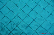 Load image into Gallery viewer, Taffeta Pintuck Fabric | 4&quot;x4&quot; Diamond | Diamond Taffeta Fabric | 58&quot; Wide | Multiple Colors | Continuous Yards | Fabric mytextilefabric Yards Teal 
