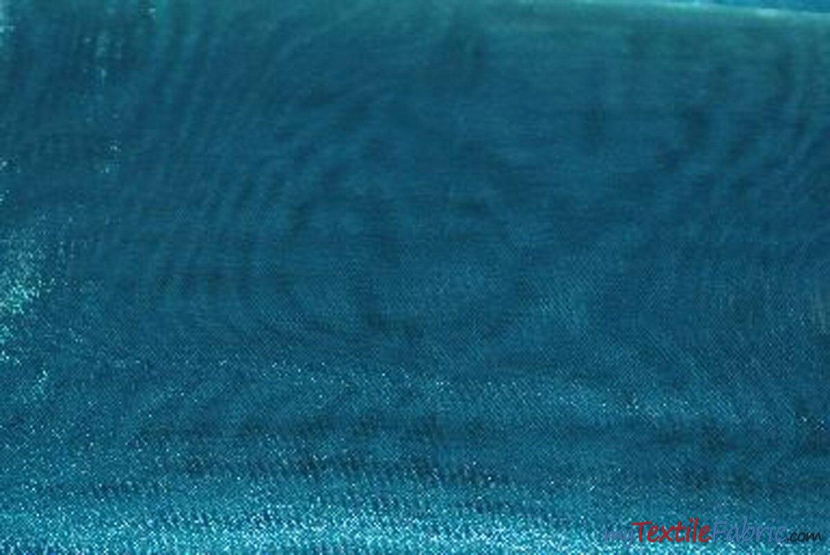 Crystal Organza Fabric | Sparkle Sheer Organza | 60" Wide | Continuous Yards | Multiple Colors | Fabric mytextilefabric Yards Teal