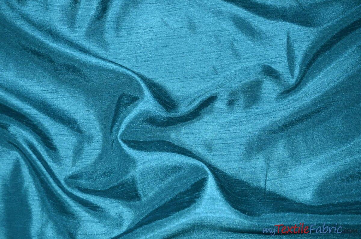 Shantung Satin Fabric | Satin Dupioni Silk Fabric | 60" Wide | Multiple Colors | Continuous Yards | Fabric mytextilefabric Yards Teal