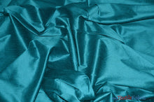 Load image into Gallery viewer, Polyester Silk Fabric | Faux Silk | Polyester Dupioni Fabric | Continuous Yards | 54&quot; Wide | Multiple Colors | Fabric mytextilefabric Yards Teal 
