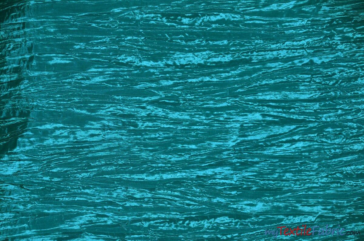 Crease Taffeta Fabric | Crush Taffeta | 52" Wide | Continuous Yards | Multiple Colors | Fabric mytextilefabric Yards Teal