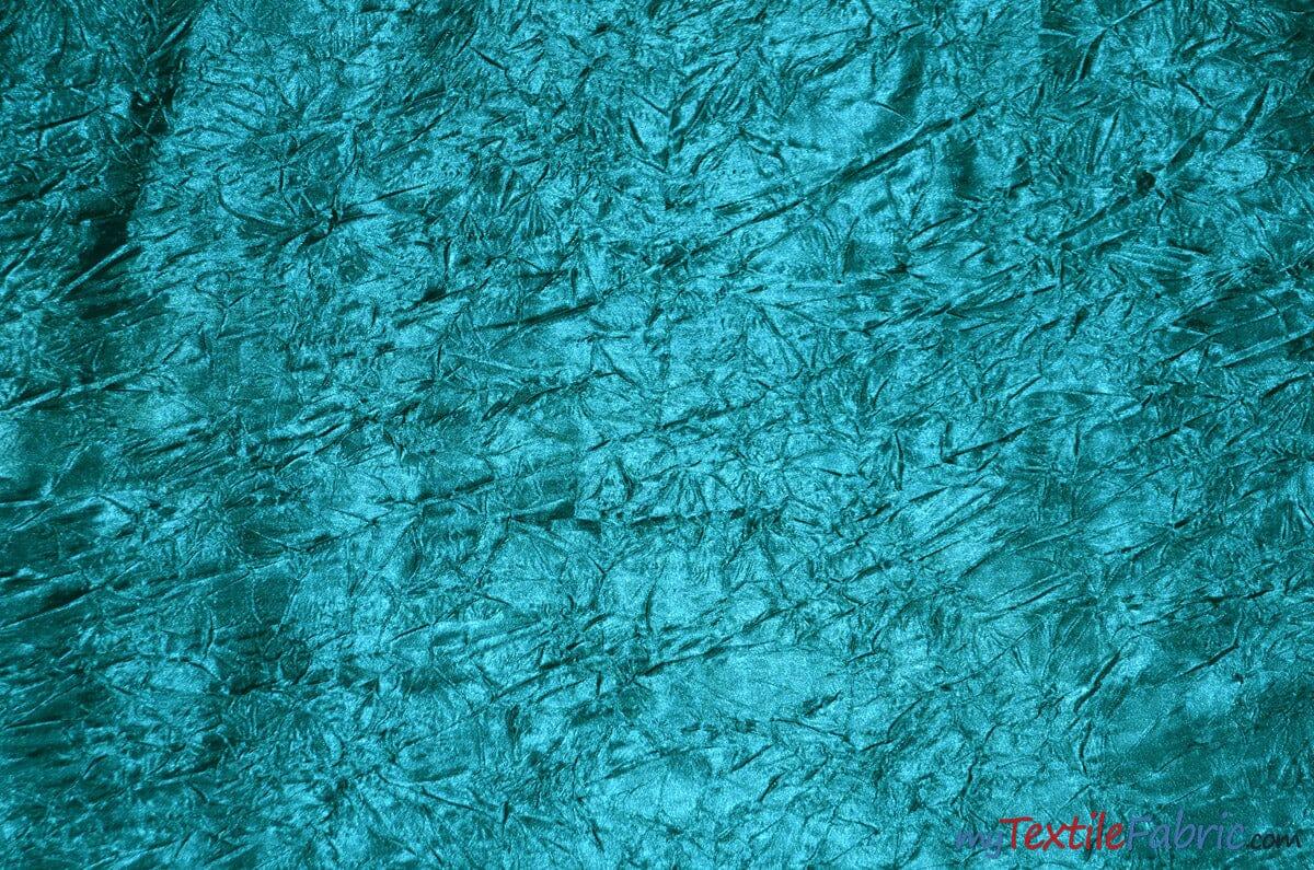 Silky Crush Satin | Crush Charmeuse Bichon Satin | 54" Wide | Continuous Yards | Multiple Colors | Fabric mytextilefabric Yards Teal