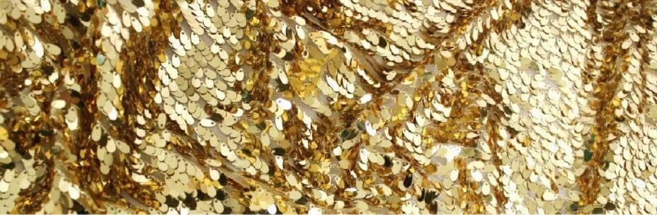 Tear Drop Sequins Fabric | Hanging Sequins on Mesh Fabric | 52" Wide | Gold, Silver, Blush Pink | Fabric mytextilefabric