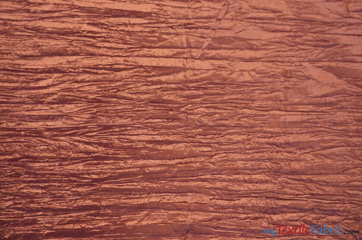Crease Taffeta Fabric | Crush Taffeta | 52" Wide | Continuous Yards | Multiple Colors | Fabric mytextilefabric Yards Terra Cotta