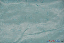Load image into Gallery viewer, Swirl Organza Fabric | Embroidered Swirl Sheer | 54&quot; Wide | Multiple Colors | Fabric mytextilefabric Yards 951 Blue 
