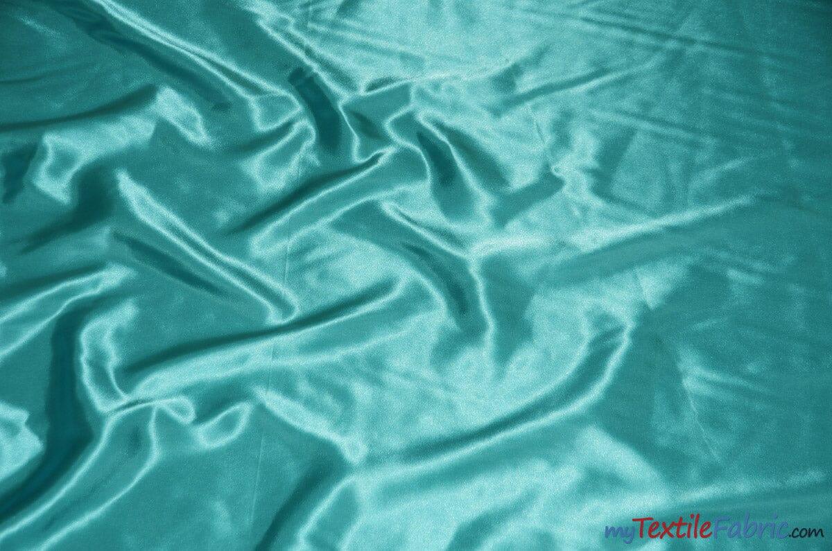 Silky Soft Medium Satin Fabric | Lightweight Event Drapery Satin | 60" Wide | Economic Satin by the Wholesale Bolt | Fabric mytextilefabric Bolts Blue Tiff 0025