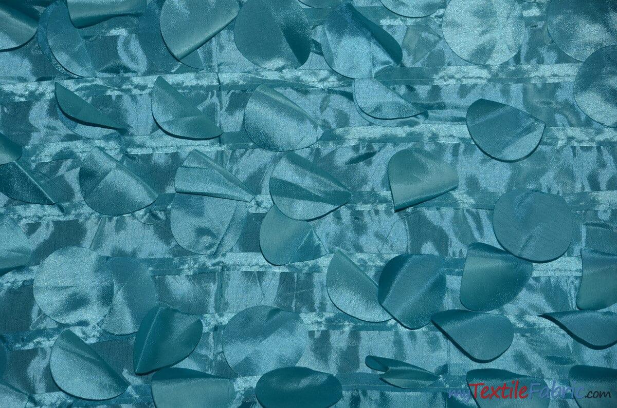 Petal Taffeta Fabric | Hanging Round Petal Taffeta | 57" Wide | Multiple Colors Fabric mytextilefabric Yards 951 Blue