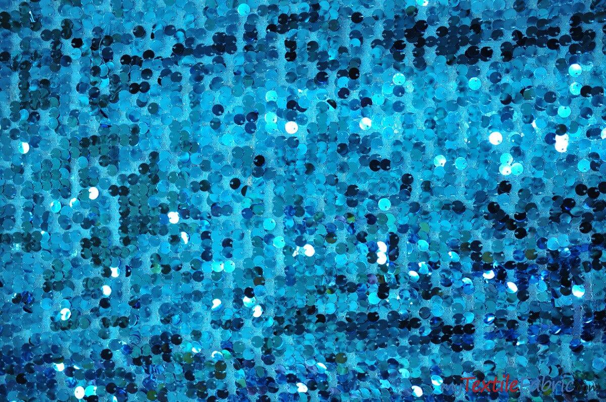 New York Dazzle Sequins Fabric | 6mm Sequins Fabric | 52" Wide | Multiple Colors | Fabric mytextilefabric Yards Turquoise