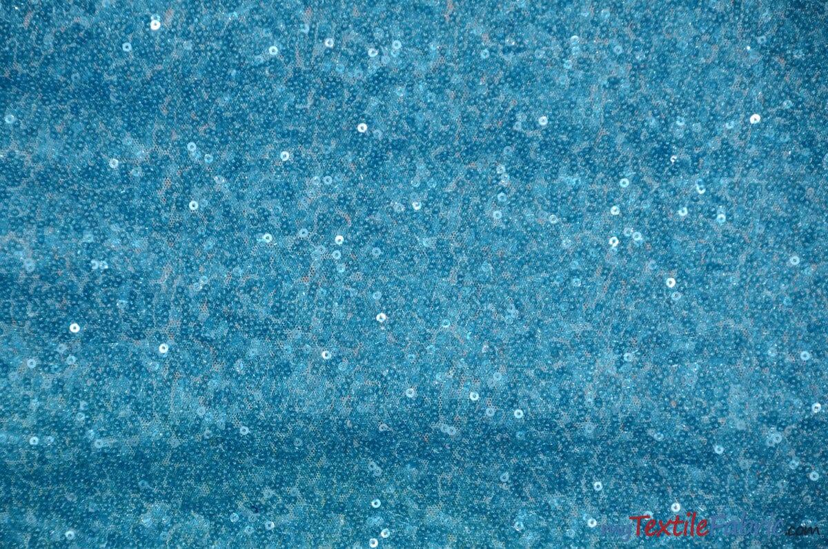 Glitz Mesh Sequins Fabric | 3mm Glitter Sequins | 52" Wide | Multiple Colors | Fabric mytextilefabric Yards Turquoise