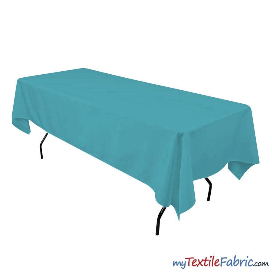 60" x 108" Banquet Polyester Tablecloth | Sold By Piece or Wholesale Box | Fabric mytextilefabric By Piece Turquoise