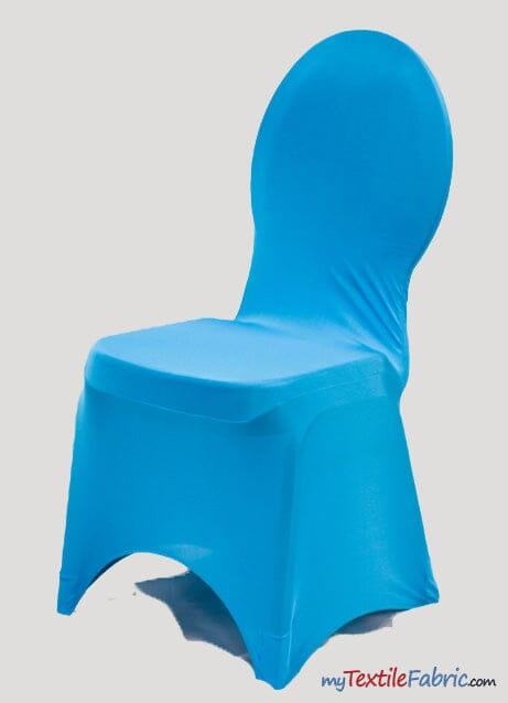 Spandex Chair Cover For Banquet Chairs | Chair Cover for Wedding, Event, Ballroom | Stretch Chair Cover | Multiple Colors | Fabric mytextilefabric By Piece Turquoise