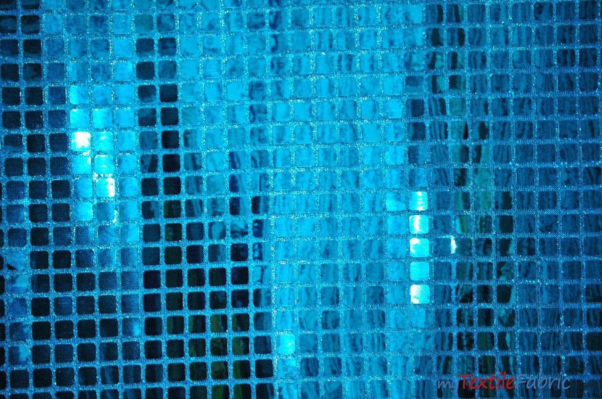 Square Sequins Fabric | Quad Sequins Fabric | 45" Wide | Multiple Colors | Decor and Costumes | Fabric mytextilefabric Yards Turquoise