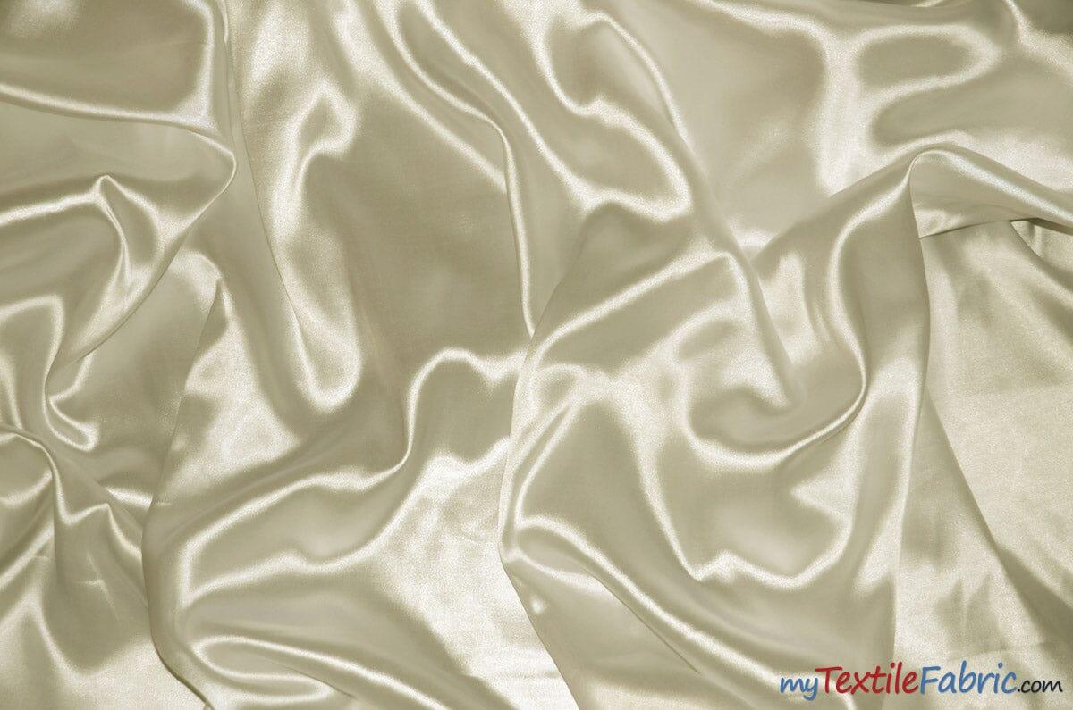 Silky Soft Medium Satin Fabric | Lightweight Event Drapery Satin | 60" Wide | Economic Satin by the Wholesale Bolt | Fabric mytextilefabric Bolts Vanilla 0007