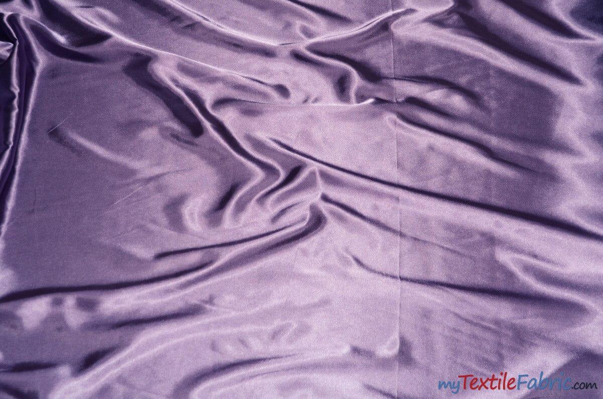 Silky Soft Medium Satin Fabric | Lightweight Event Drapery Satin | 60" Wide | Economic Satin by the Wholesale Bolt | Fabric mytextilefabric Bolts Victorian Lilac 0072