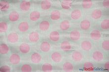 Load image into Gallery viewer, Polka Dot Satin | Soft Satin Polka Dot Charmeuse Fabric | 60&quot; Wide | Fabric mytextilefabric Yards White Pink Polka Dot 
