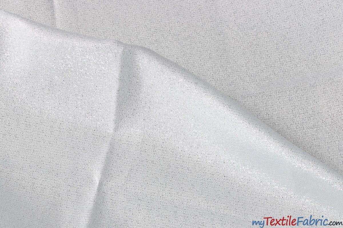 Starburst Metallic Brocade Fabric | Metallic Jacquard Fabric | 60" Wide | Multiple Colors | Drapery, Curtains, Tablecloths | Fabric mytextilefabric Yards White Silver