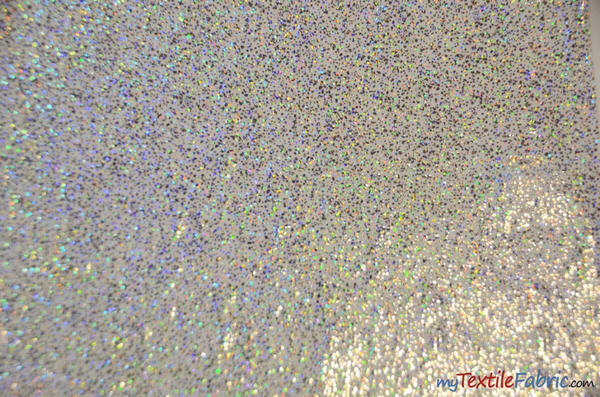 4 Way Stretch Dancewear Fabric | Pebbles Hologram Spandex | 58/60" Wide | Multiple Colors | Fabric mytextilefabric Yards White Silver