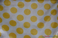 Load image into Gallery viewer, Polka Dot Satin | Soft Satin Polka Dot Charmeuse Fabric | 60&quot; Wide | Fabric mytextilefabric Yards White Yellow Polka Dot 
