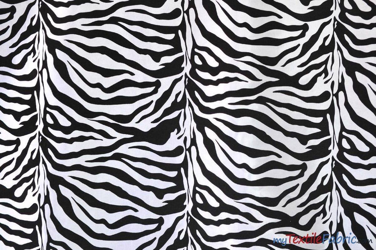 Zebra Flocking Taffeta | Flocking Velvet Zebra on Taffeta Fabric | 60" Wide | Curtains, Apparel, Cosplay, Costume, Decor | Fabric mytextilefabric Yards White Zebra