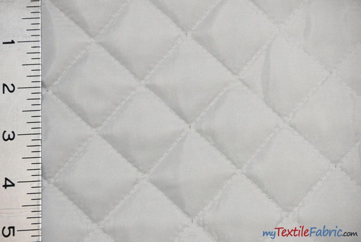 Quilted Polyester Batting Fabric | Padded Quilted Fabric Lining | 60" Wide | Polyester Quilted Padded Lining Fabric by the Yard | Jacket Liner Fabric | newtextilefabric 3"x3" Sample Swatch White