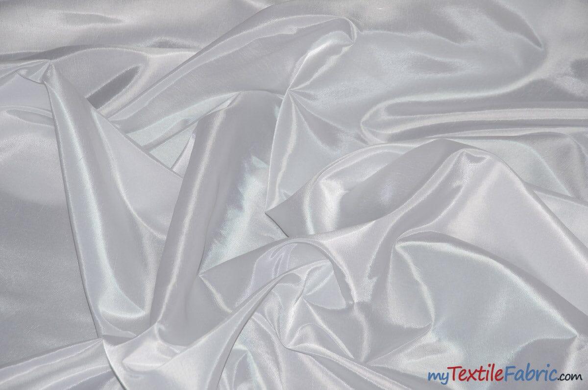 Taffeta Fabric | Two Tone Taffeta Fabric | Non Stretch Taffeta | 60" Wide | Multiple Solid Colors | Continuous Yards | Fabric mytextilefabric Yards White