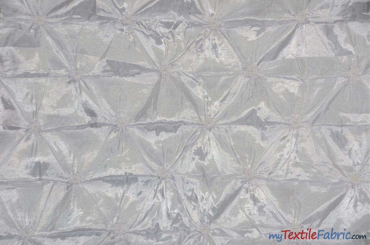 Pinwheel Taffeta Fabric | Button Taffeta Fabric | 48" Wide | Multiple Colors | Fabric mytextilefabric Yards White
