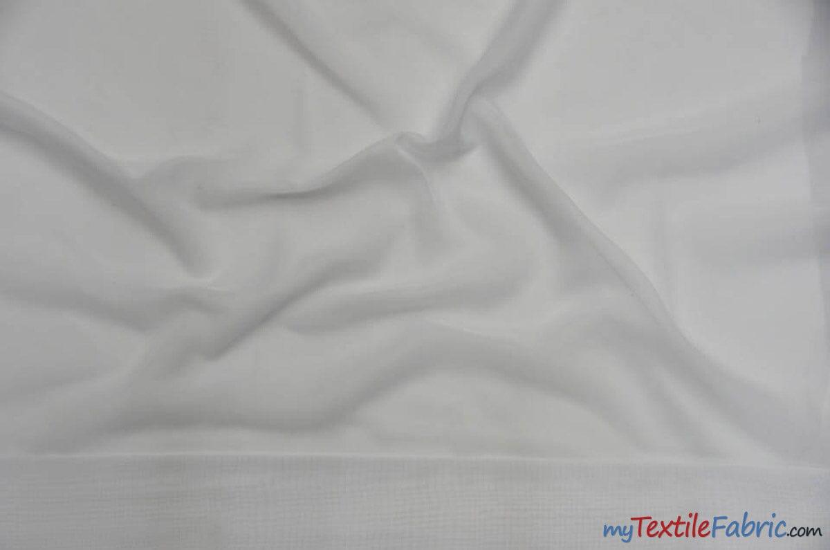 Double Georgette Fabric | 100% Polyester | 60" Wide | Multiple Colors | Poly Georgette Fabric | Fabric mytextilefabric Yards White