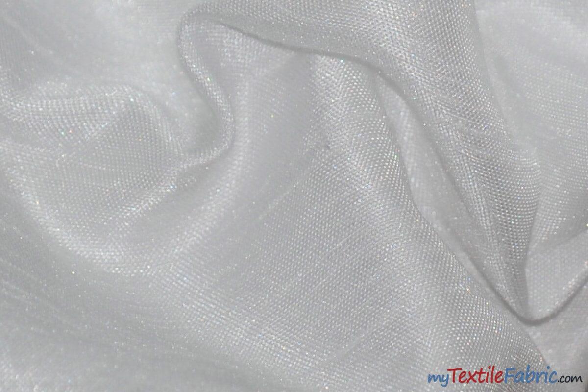 Shantung Satin Fabric | Satin Dupioni Silk Fabric | 60" Wide | Multiple Colors | Continuous Yards | Fabric mytextilefabric Yards White